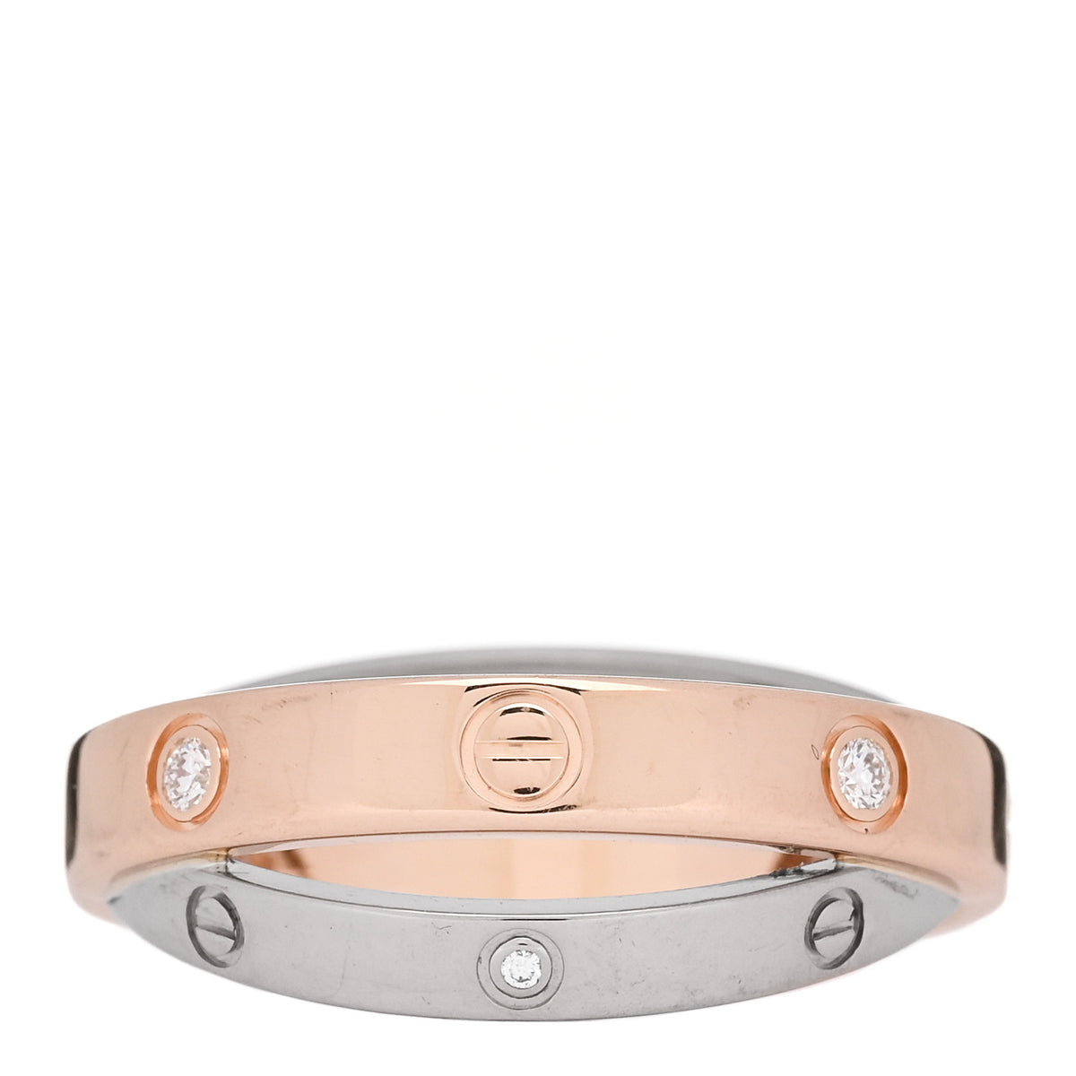 18K Pink White Gold 6 Diamond LOVE Ring  52 6