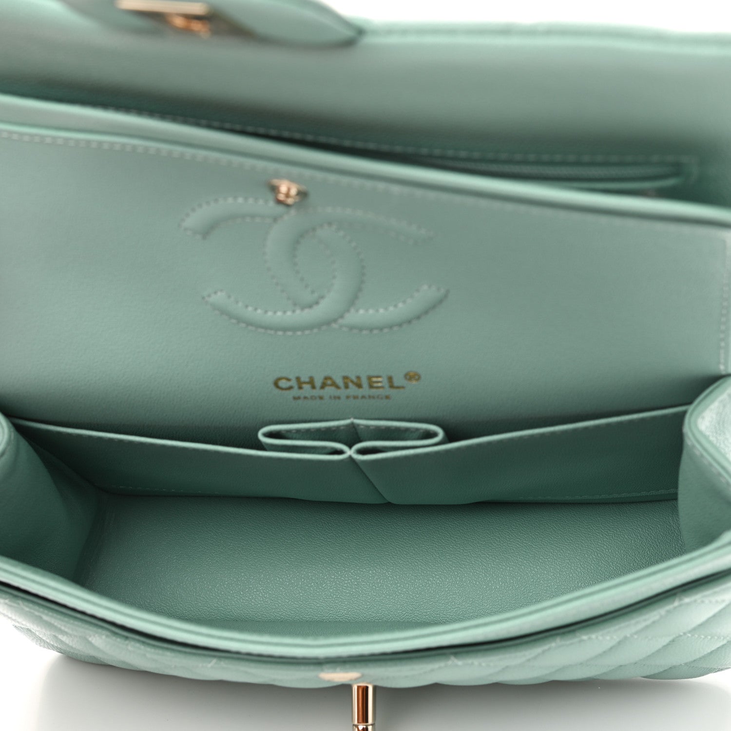 Chanel Caviar Quilted Small Double Flap Light Blue 4 of 9