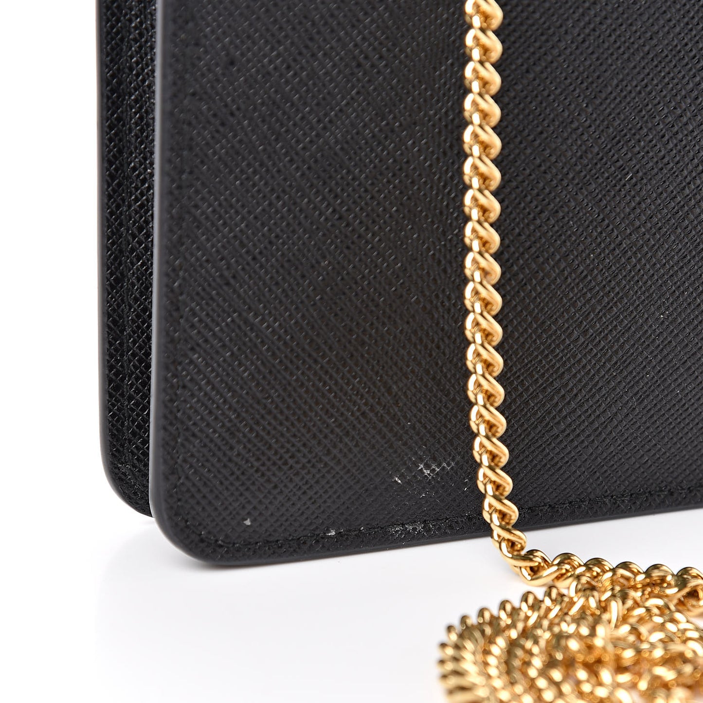 Saffiano Metal Mini Chain Wallet Black