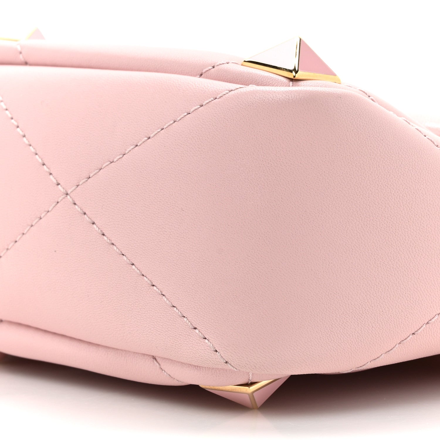 Valentino Garavani Nappa Enamel Medium Roman Stud Shoulder Bag Rose Quartz 8 of 11