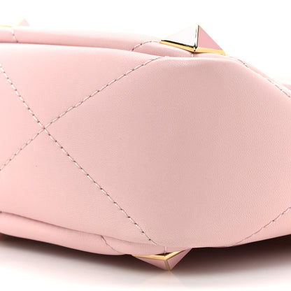 Valentino Garavani Nappa Enamel Medium Roman Stud Shoulder Bag Rose Quartz 8 of 11