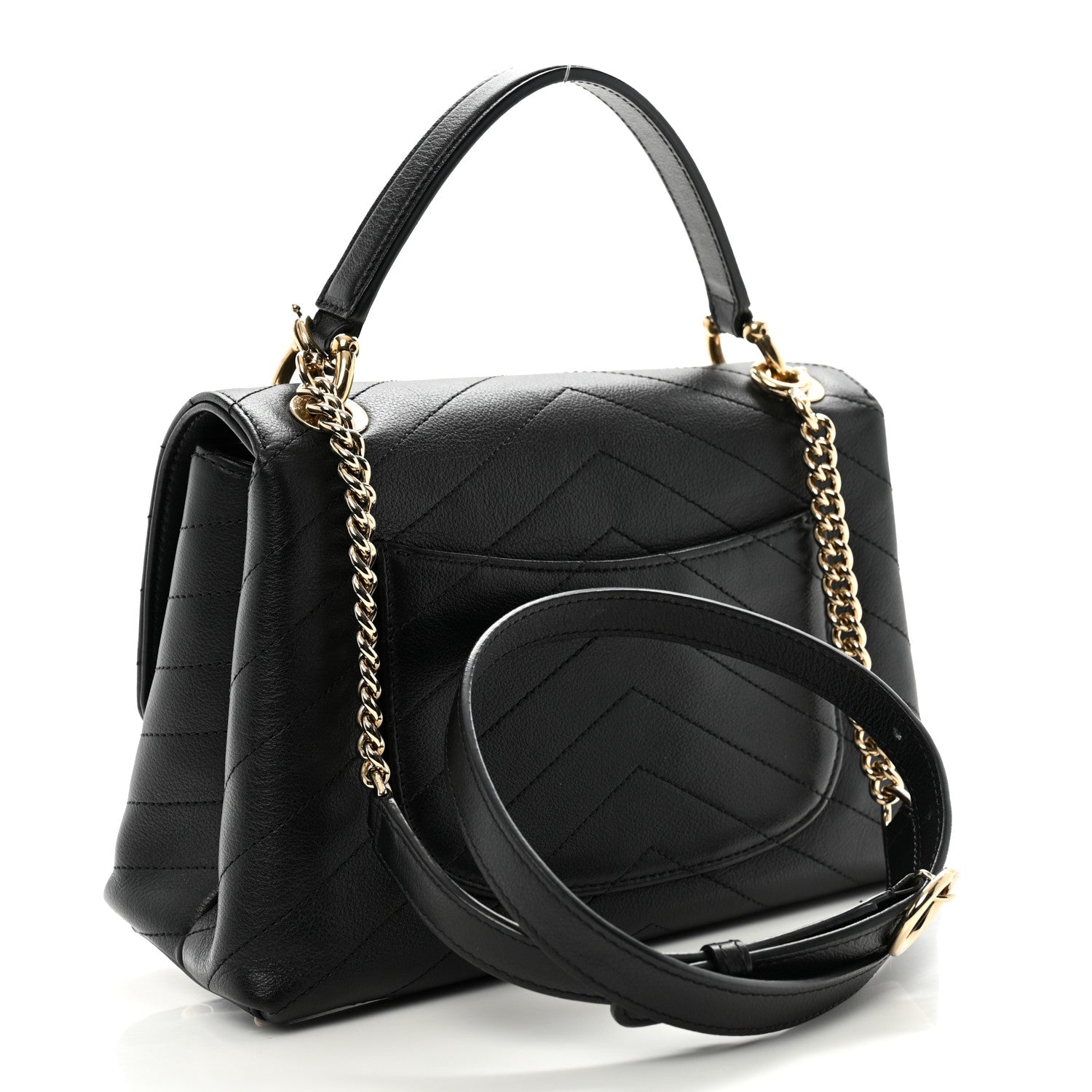 Chanel Grained Calfskin Small Chevron Chic Top Handle Flap Black 3 of 11