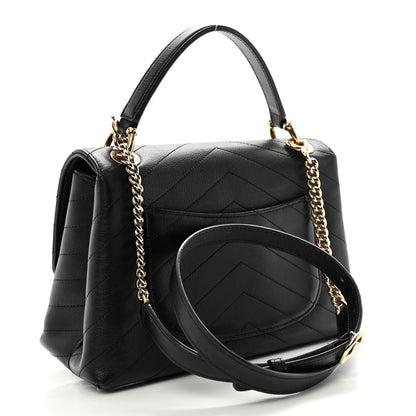 Chanel Grained Calfskin Small Chevron Chic Top Handle Flap Black 3 of 11