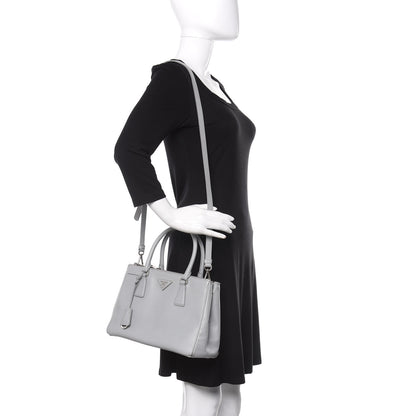 Prada Saffiano Small Galleria Double Zip Tote Nube 2 of 16