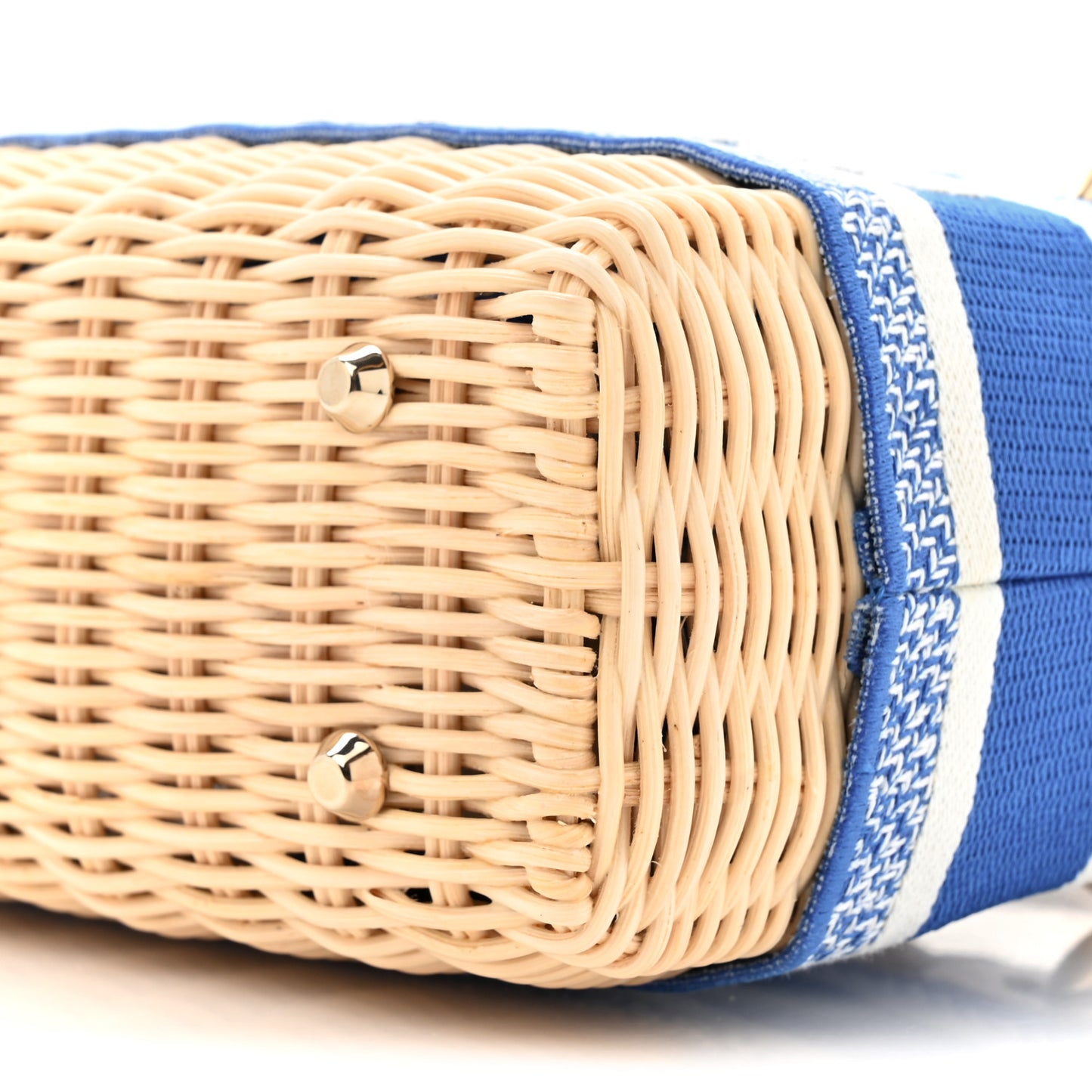 Wicker Oblique Mini Lady Dior Bag Florescent Blue