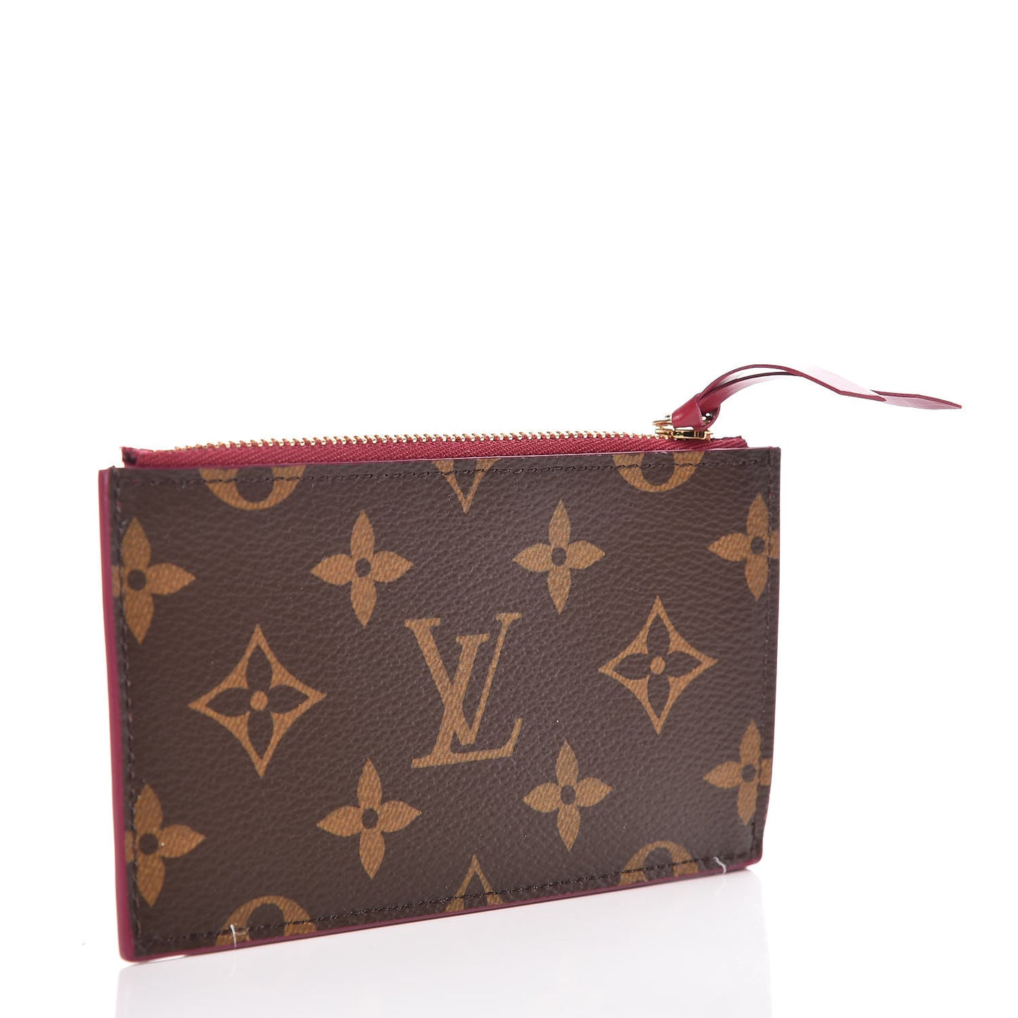 Monogram Zipped Card Holder Fuchsia