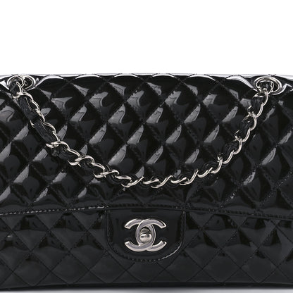 Chanel Patent Quilted Secret Label Medium Flap Black 9 of 10