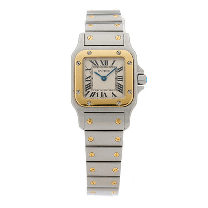 Cartier Stainless Steel 18K Yellow Gold 24mm Santos De Cartier Galbee Quartz Watch 1 of 4
