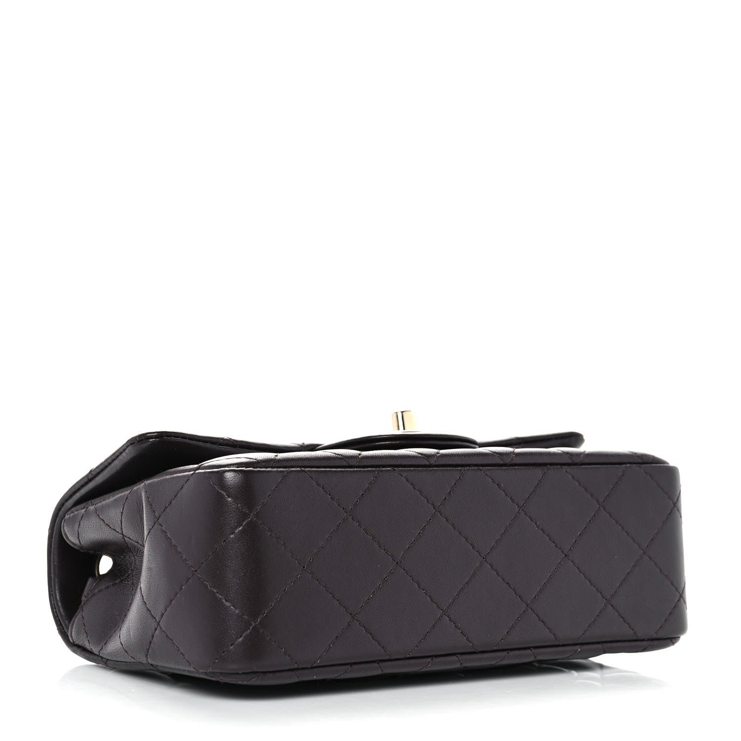 Chanel Lambskin Quilted Mini Rectangular Flap Dark Brown 3 of 8