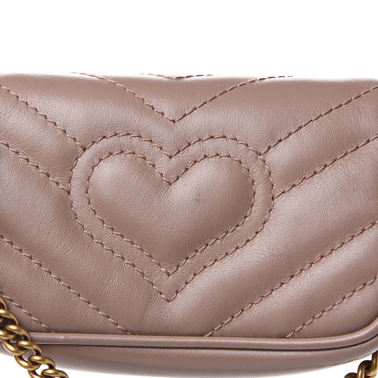 Gucci Calfskin Matelasse Heart GG Marmont 2.0 Coin Purse On A Chain Porcelain Rose 7 of 7