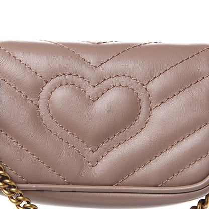 Gucci Calfskin Matelasse Heart GG Marmont 2.0 Coin Purse On A Chain Porcelain Rose 7 of 7
