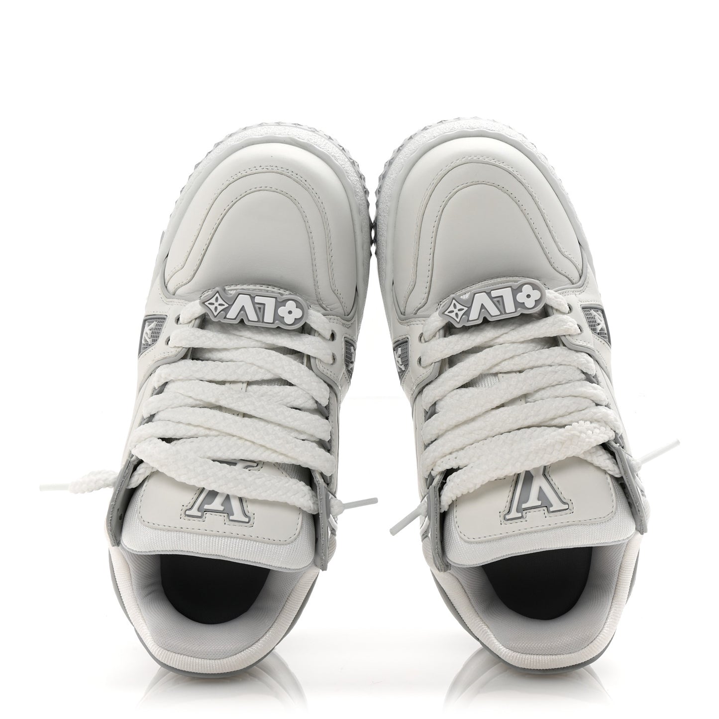 Calfskin Womens LV Trainer Maxi Sneakers 38 Gris