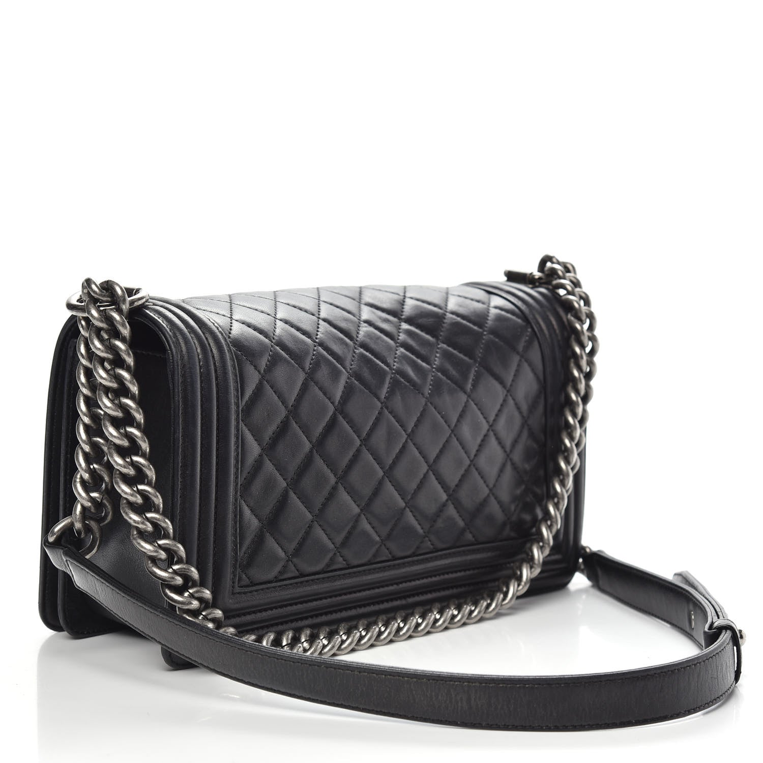 Chanel Lambskin Quilted Medium Boy Flap Black 4 of 18