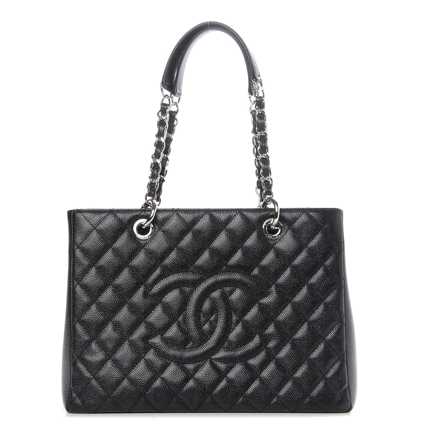 Caviar Quilted Grand Shopping Tote GST Black