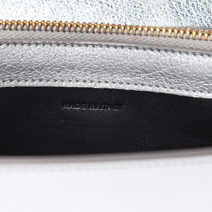 Saint Laurent Metallic Calfskin Monogram Chain Wallet Argento 6 of 9