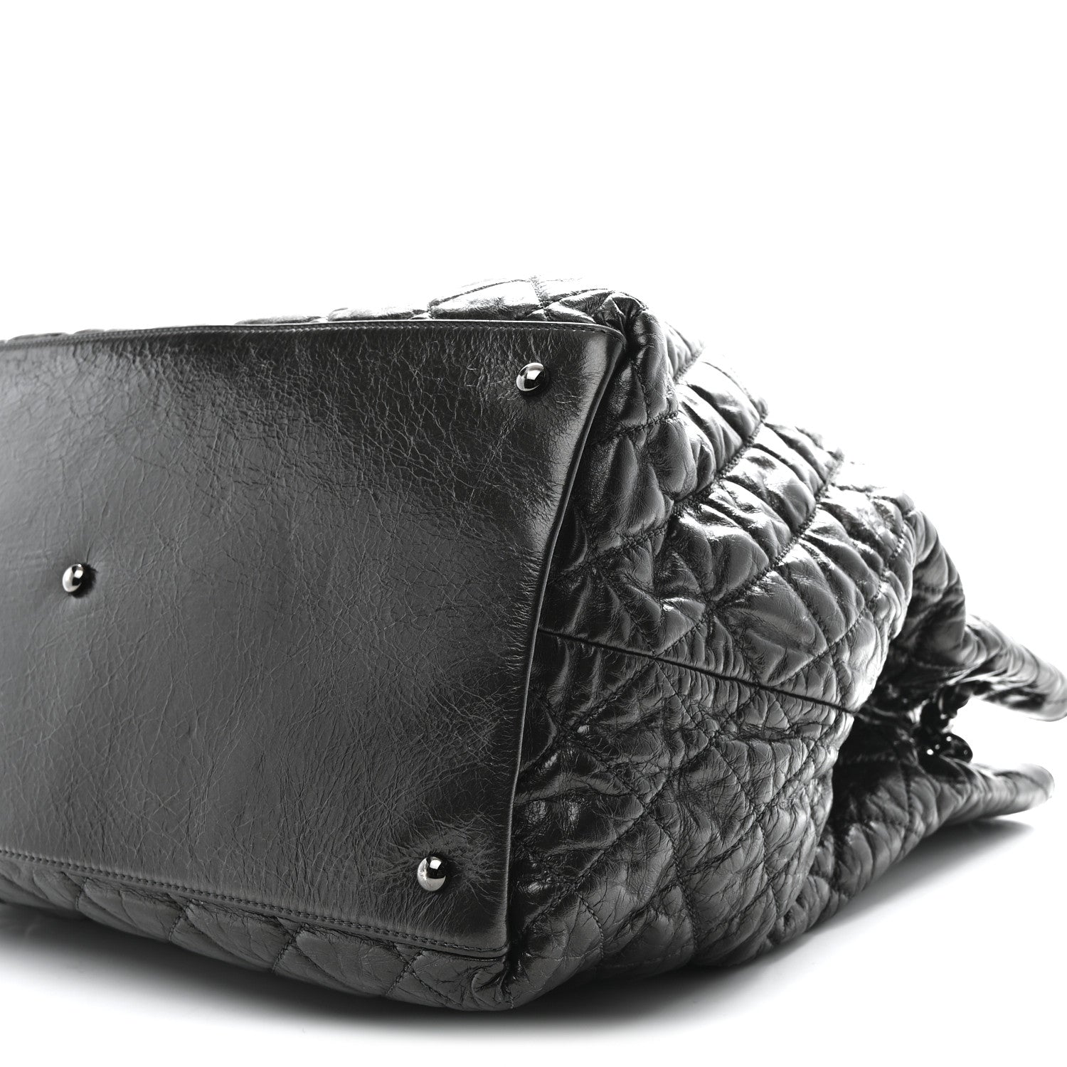 Chanel Glazed Calfskin Quilted Large Chain Me Tote Dark Grey 10 of 10