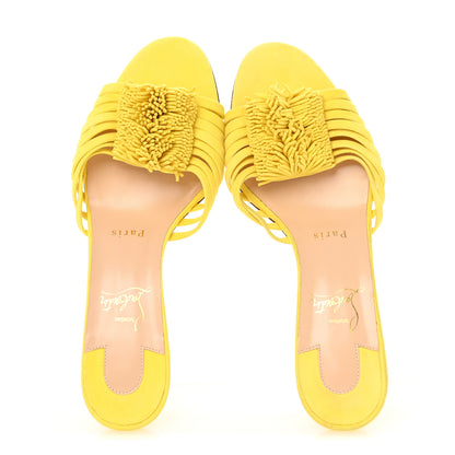 Christian Louboutin Suede Belbrossa 55 Mules 38 Citronnade 2 of 10