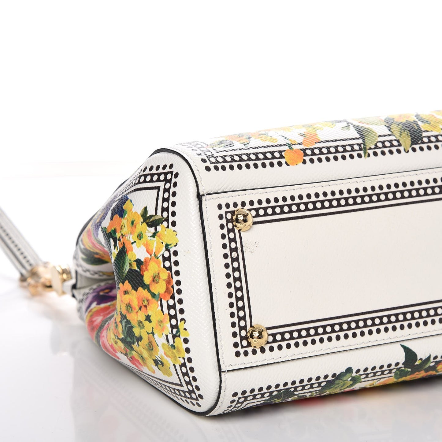 Dauphine Floral Print Medium Miss Sicily Satchel White