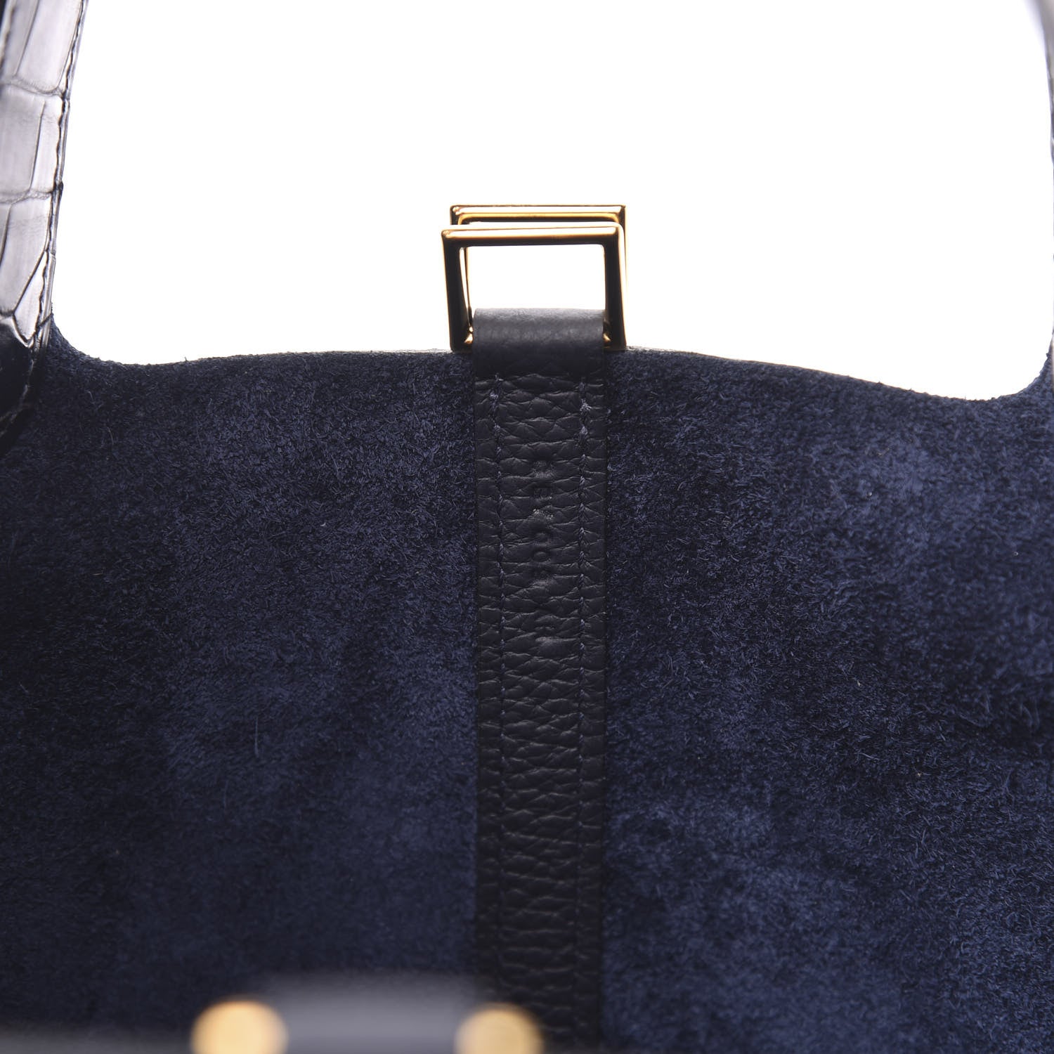 Hermes Taurillon Clemence Matte Alligator Picotin Lock Touch 18 PM Bleu Nuit 7 of 9
