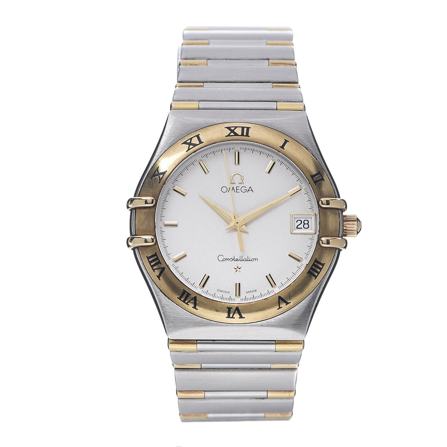 Stainless Steel 18K Yellow Gold 33mm Constellation Quartz Watch White 1312.30