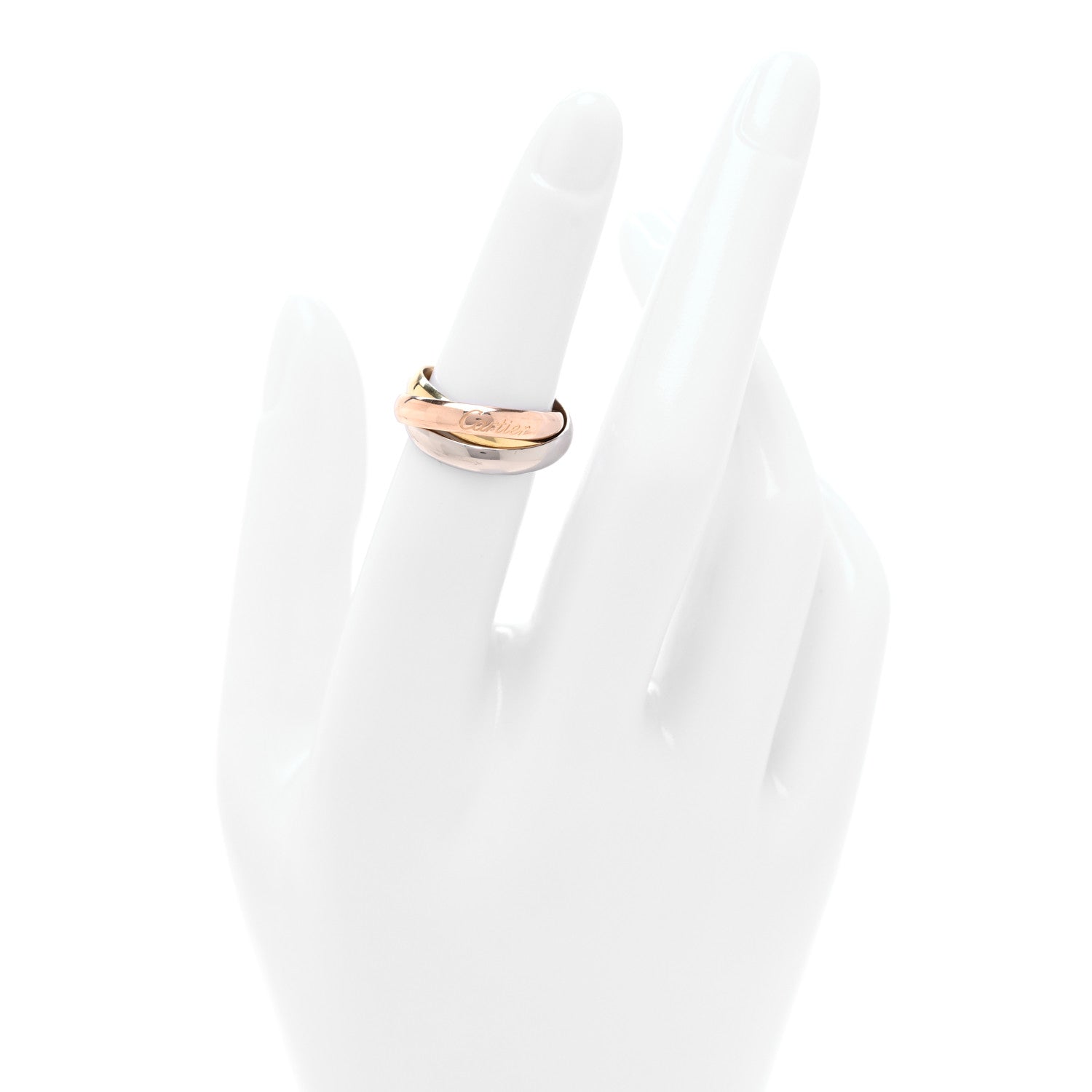 Cartier 18K Pink Yellow White Gold Classic Trinity Ring 50 5.25 2 of 5
