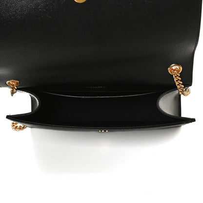 Saint Laurent Grain De Poudre Medium Classic Monogram Kate Satchel Black 4 of 11