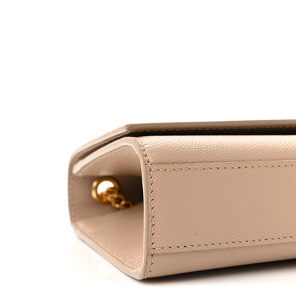 Saint Laurent Grain De Poudre Medium Monogram Kate Satchel Dark Beige 8 of 10