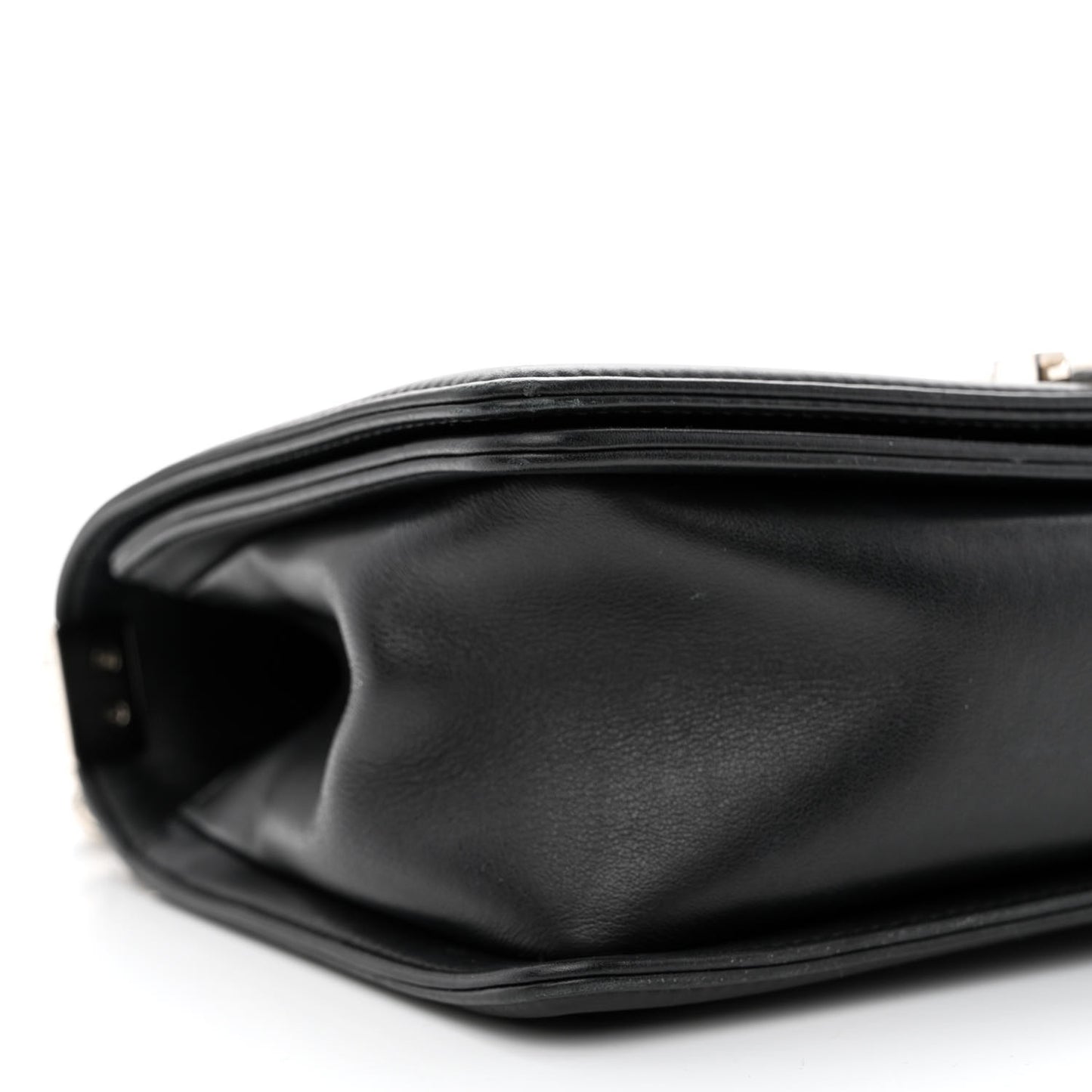 Calfskin Chevron Quilted Medium Boy Flap Black