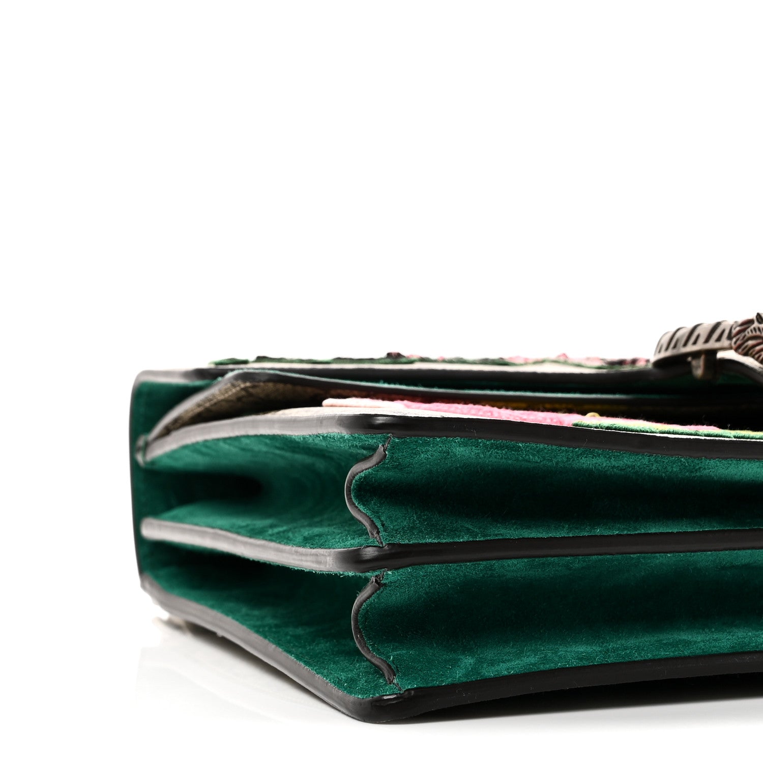 Gucci GG Supreme Monogram Embroidered Medium Dionysus Shoulder Bag Emerald 9 of 11