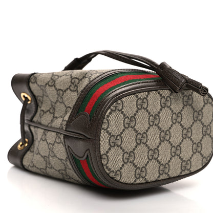 Gucci GG Supreme Monogram Web Mini Ophidia Bucket Bag Brown 9 of 10