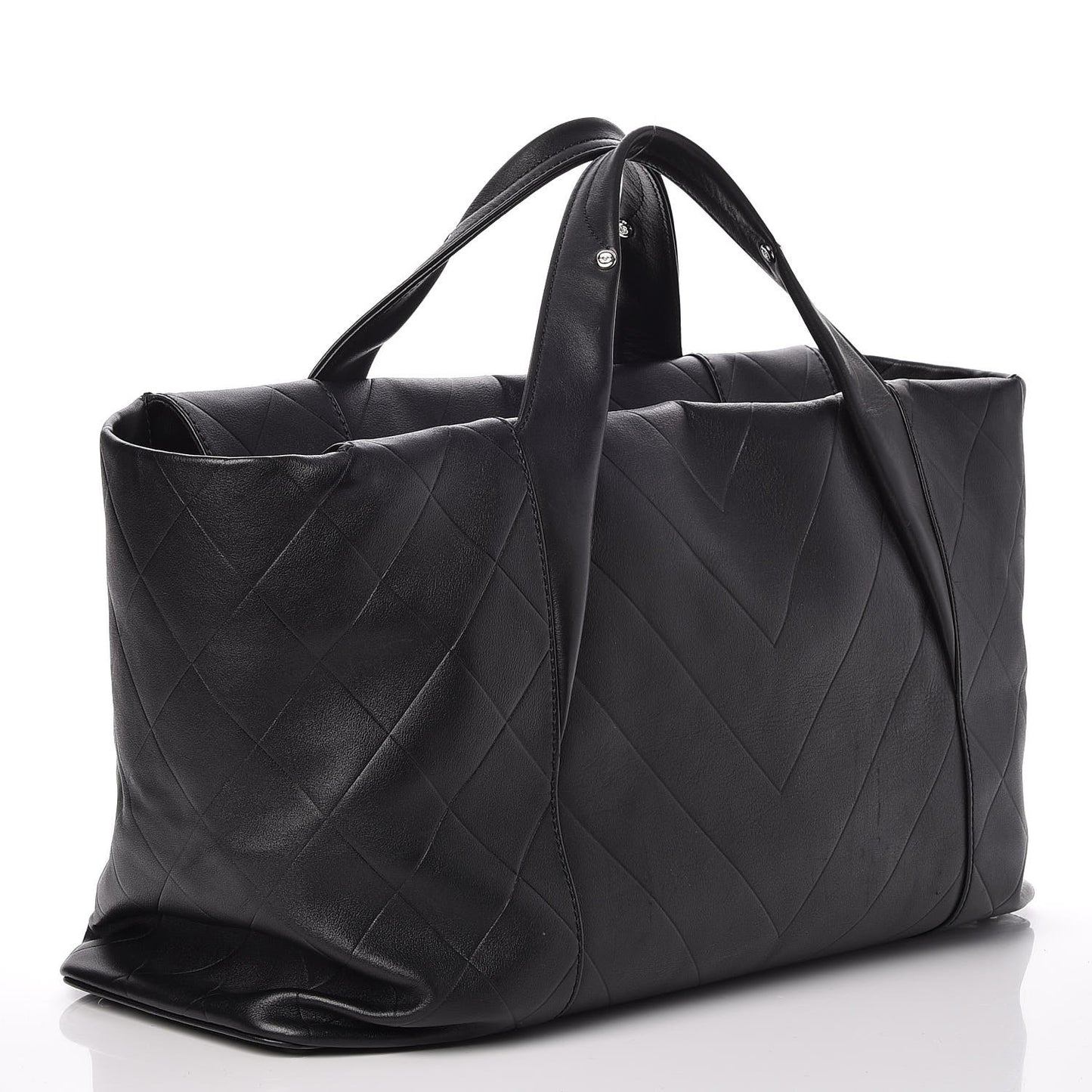 Calfskin Chevron CC All Day Long Boston Black