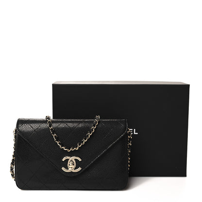 Chanel Caviar Envelope Wallet On Chain WOC Black 11 of 11