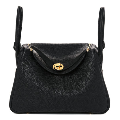 Hermes Taurillon Clemence Lindy 26 Black 1 of 9