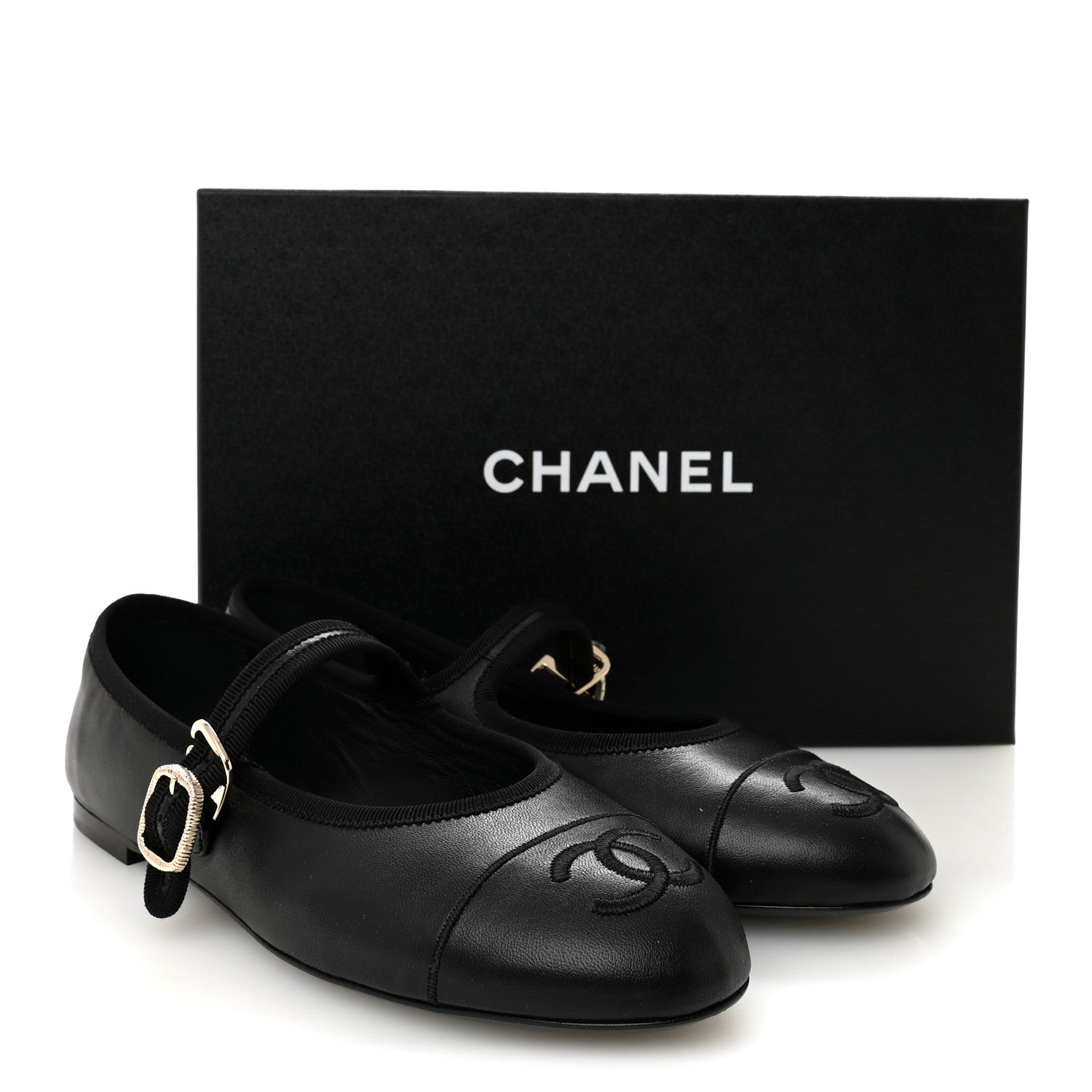 Chanel Lambskin Mary Jane Flats 39 Black 10 of 10