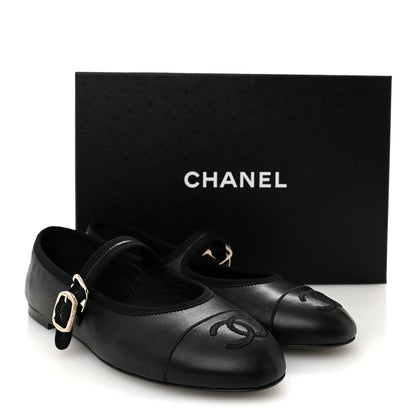 Chanel Lambskin Mary Jane Flats 39 Black 10 of 10