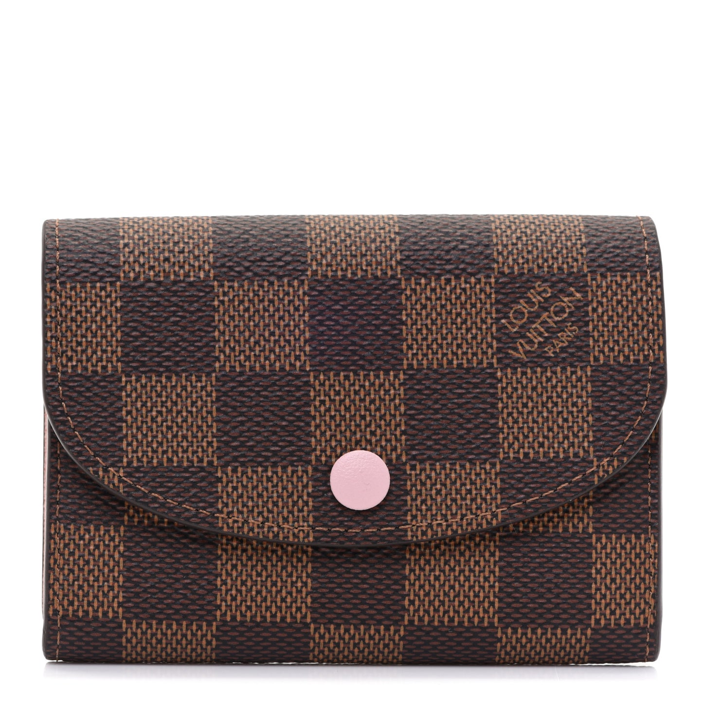 Damier Ebene Rosalie Coin Purse Rose Ballerine