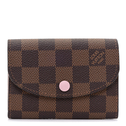 Louis Vuitton Damier Ebene Rosalie Coin Purse Rose Ballerine 1 of 7