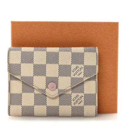 Louis Vuitton Damier Azur Victorine Wallet Rose Ballerine 7 of 7