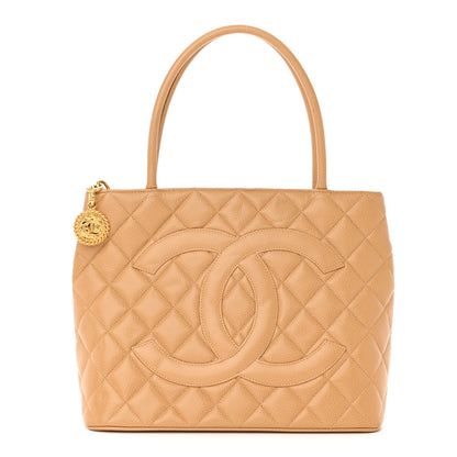 Chanel Caviar Quilted Medallion Tote Beige 1 of 10