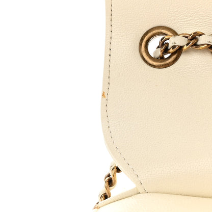 Chanel Sheepskin Quilted Beauty Lock Flap White 15 of 19
