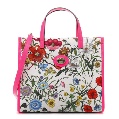 Gucci Canvas Medium Flora Tote Fuchsia 1 of 10