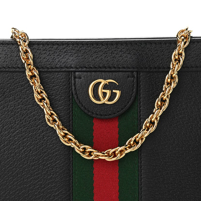 Gucci Calfskin GG Web Small Ophidia Chain Shoulder Bag Black 8 of 10