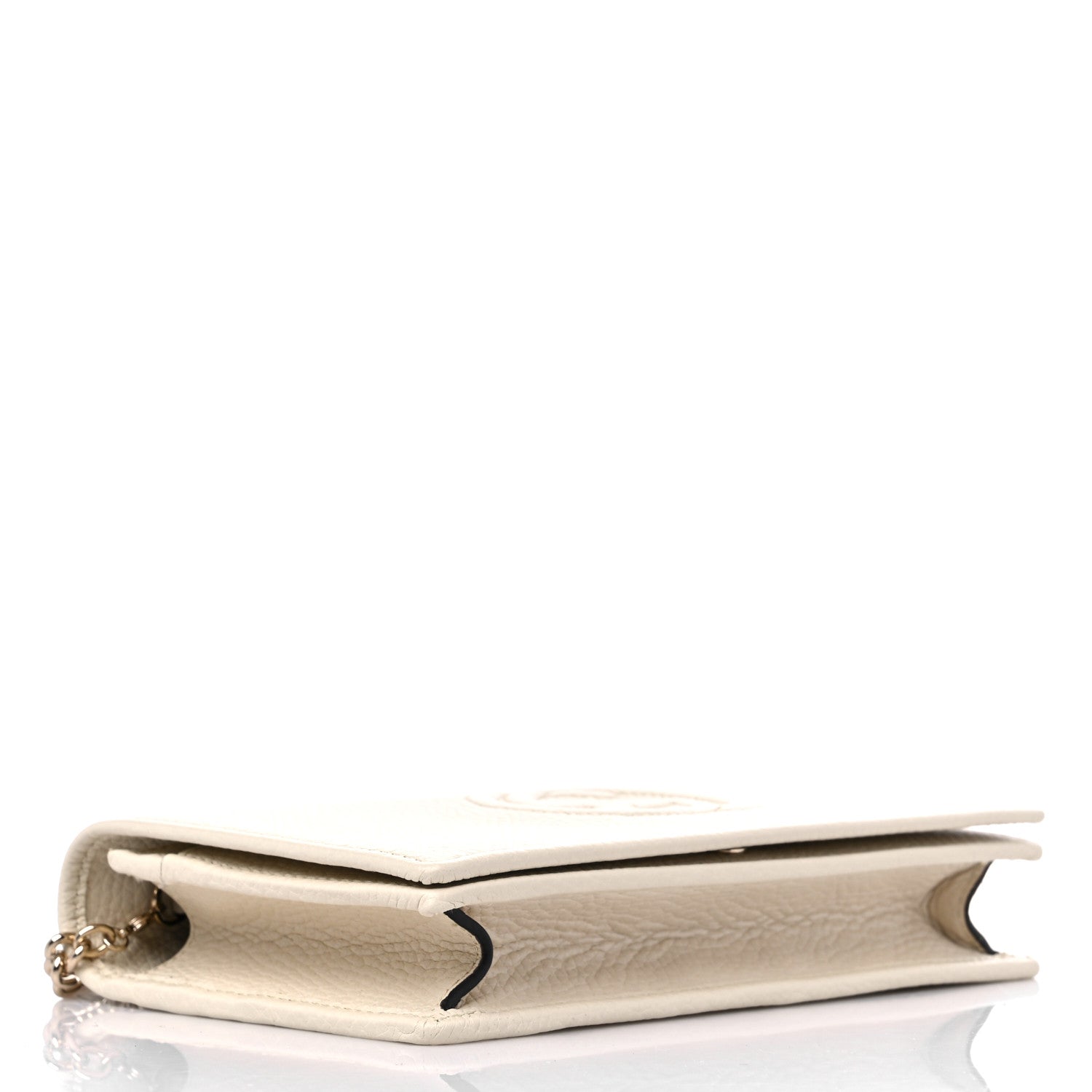 Gucci Pebbled Calfskin Soho Wallet on Chain Ivoire 4 of 8