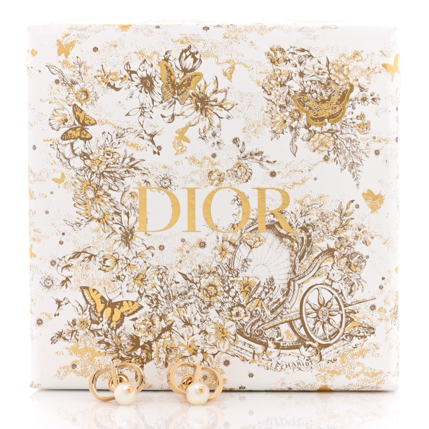 Pearl Logo Earrings Gold