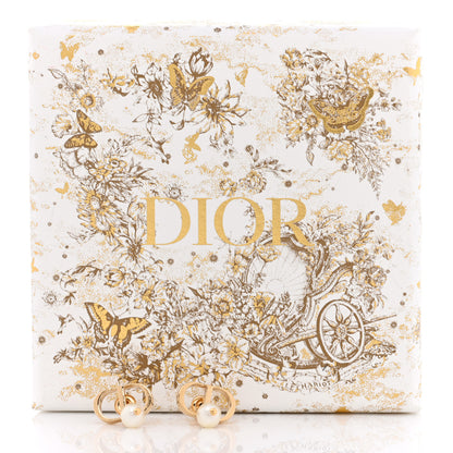 Christian Dior Pearl Logo Earrings Gold 5 of 5
