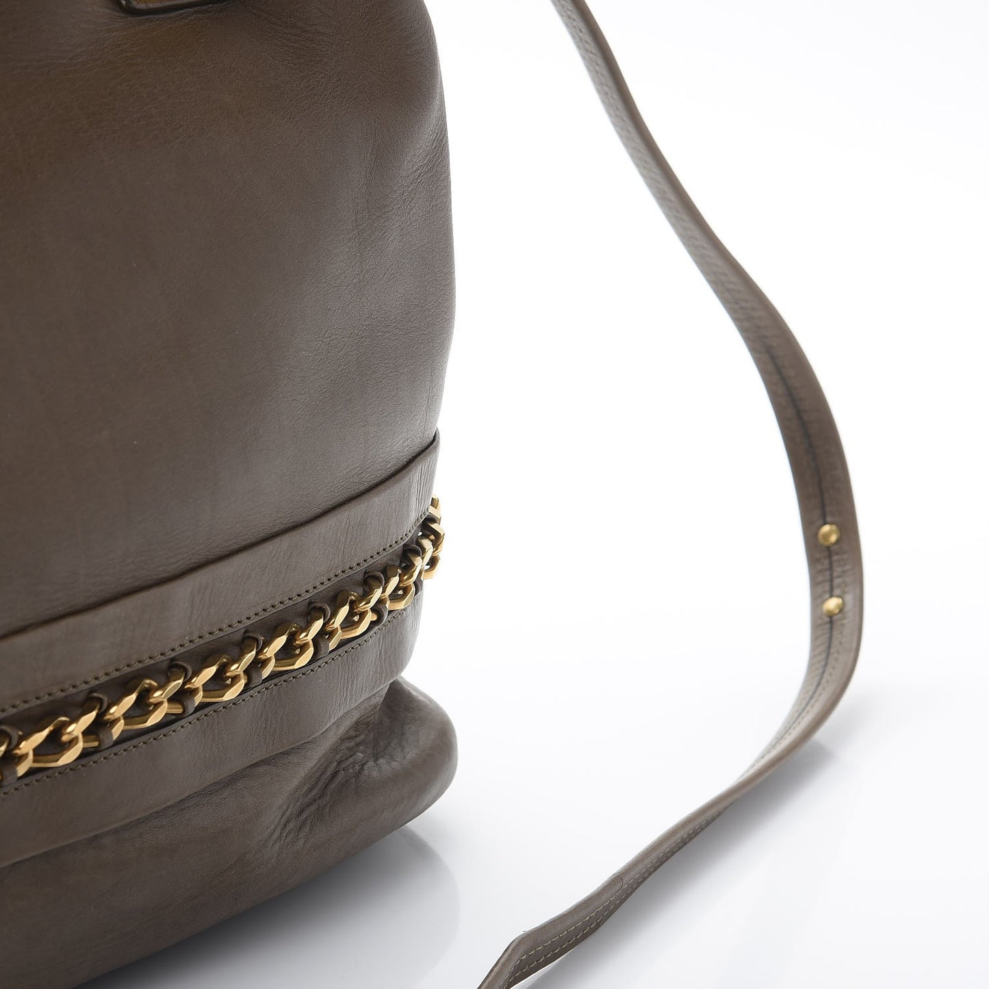 Calfskin Medium Kira Bowler Tote Khaki