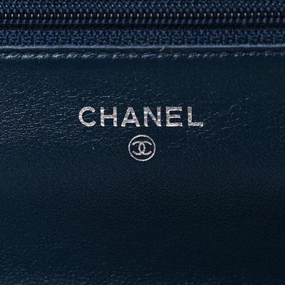 Chanel Caviar Timeless CC Wallet on Chain WOC Navy Blue 6 of 10