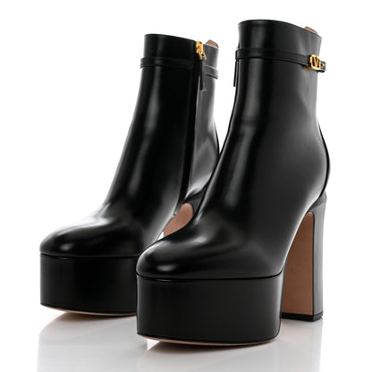 Valentino Garavani Calfskin Tan-Go Platform 50/120mm Ankle Boots 39.5 Black 3 of 9