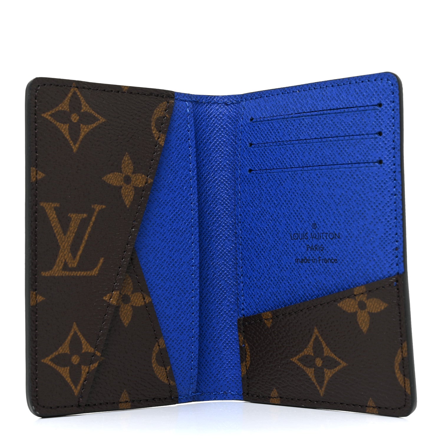 Louis Vuitton Monogram Macassar Pocket Organizer NM Blue 5 of 10