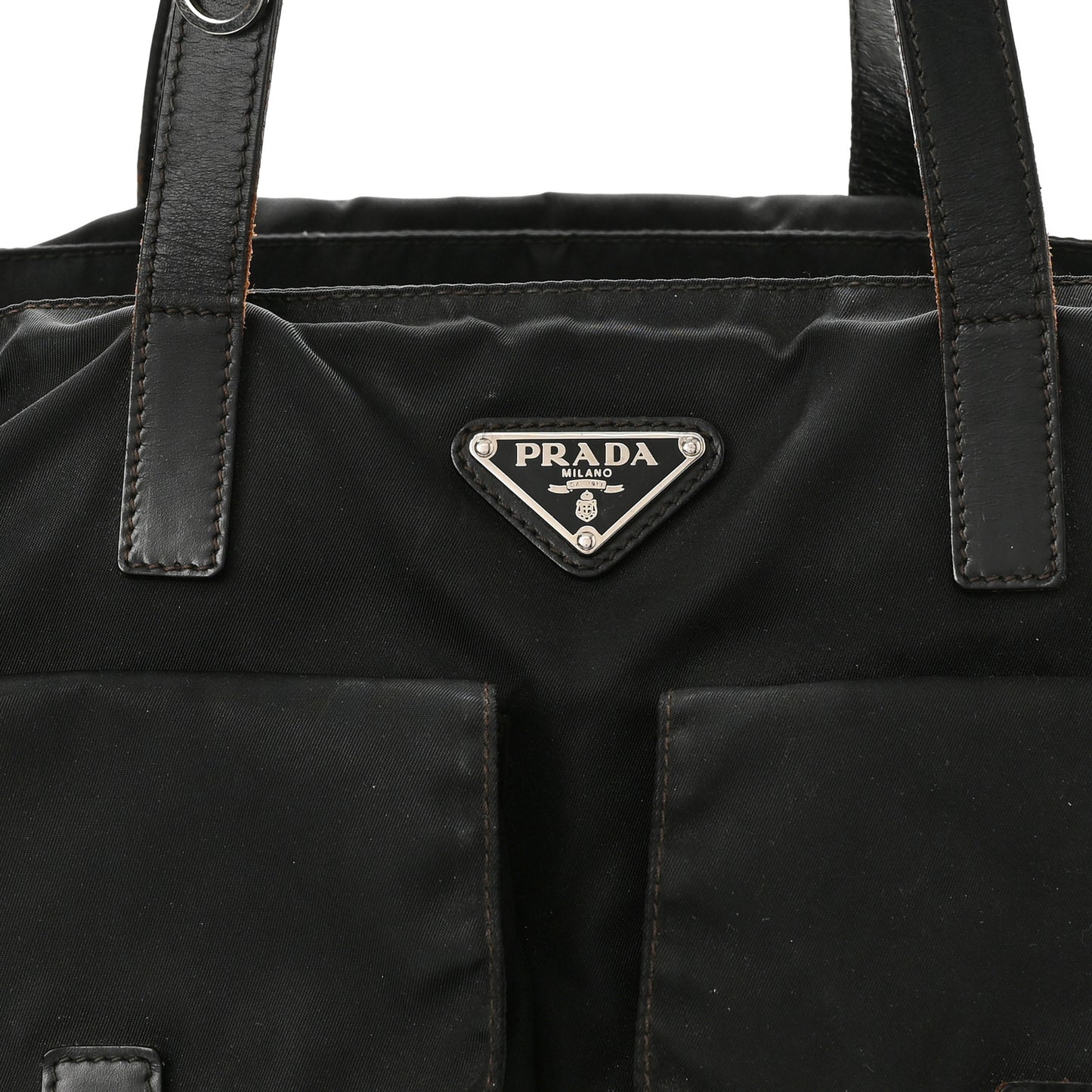 Nylon Vela Drawstring Shopping Tote Black